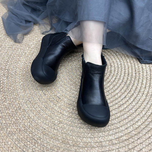 套筒休闲女士平底切尔西短靴子