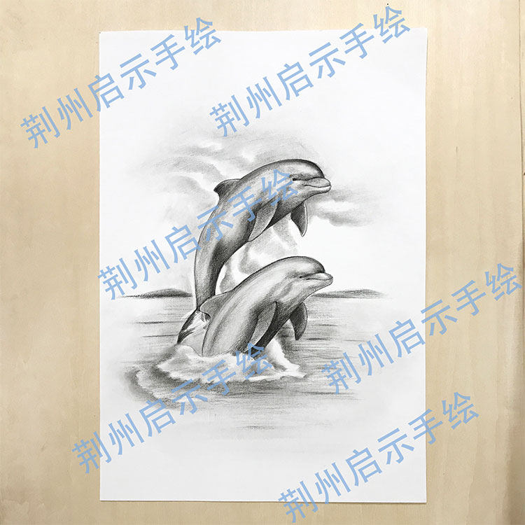 前任3同款素描 前任三海豚素描定制 纪念生日礼物送前任女友惊喜