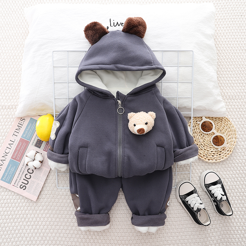 宝宝加绒加厚套装冬装