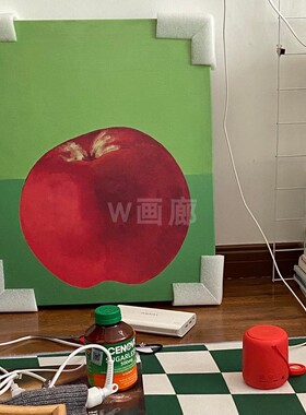 波普艺术chic风格撞色水果红色苹果柠檬小众软装设计工作室装饰画