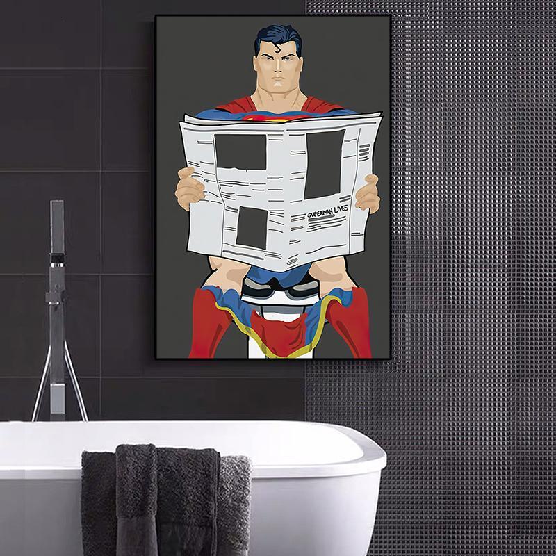 酒吧卫生间免打孔装饰画漫威创意搞笑厕所挂画洗手间壁画卡通图片