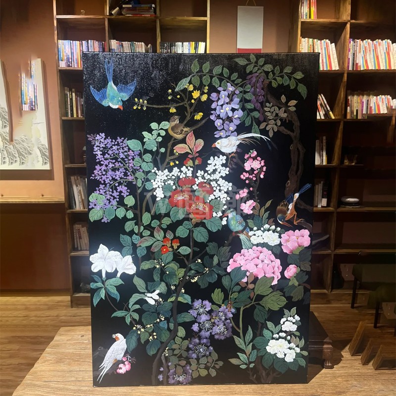 花间集新中式花卉装饰画中古风客厅卧室无框画高级感小众艺术挂画图片