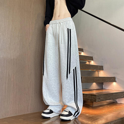 休闲宽松直筒情侣运动卫裤