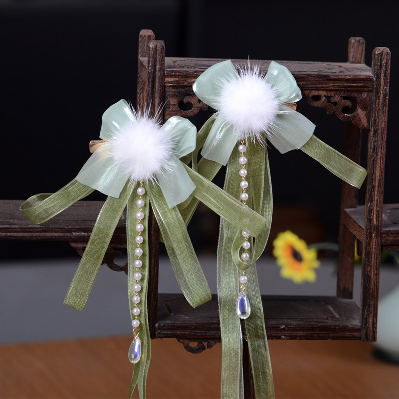 儿童头饰古风发饰宝宝头发卡国风绿色飘带发夹汉服绢花女童配饰品,饰品/流行首饰/时尚饰品新,发饰,淘宝优惠券,粉丝福利购,淘宝优惠卷