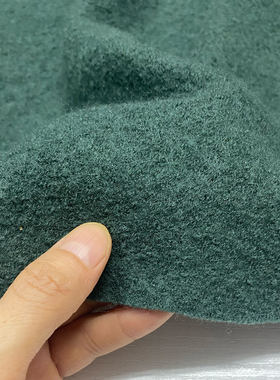 进口墨绿全羊毛珍珠针织加厚面料