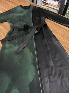 真丝香云纱新中式盘扣长款外套外披重磅皮子女桑蚕丝国风禅意风衣