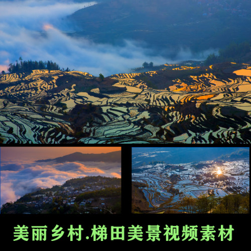 美丽乡村梯田美景美丽中国乡村振兴乡村旅游大美中国梯田视频素材
