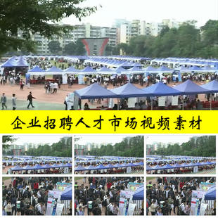 人力资源人才市场企业招聘会毕业生求职就业找工作应聘视频素材