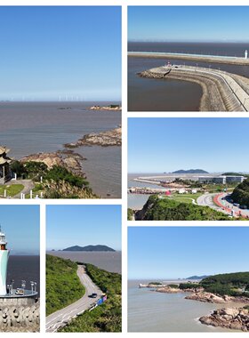4K航拍象山海岛蓝天海面灯塔高清视频素材自动发货