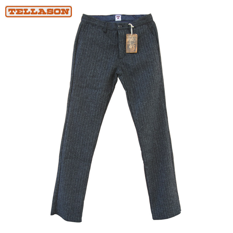 Made in the USA Tellason Autumn and winter New work dark grey stripe Japan wool Retro Self cultivation leisure time trousersin the Men's clothing, Casual pants  category - from Buy2taobao.com to provide professional Taobao agent buy service
