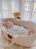新生儿车载睡篮摇篮宝宝安全睡床 韩国婴儿手提篮移动外出便携式