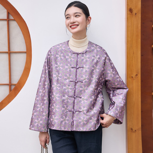 菲伊唐人丝宋锦棉衣女上衣冬中式文艺复古改良唐装女夹棉服外套女