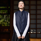 菲伊唐丝毛上久楷窗花纹马甲新中式 改良女立领复古马夹女上衣 时尚