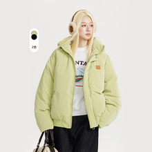 CATTEE美式潮牌白鸭绒连帽羽绒服男女宽松冬季保暖通勤外套面包服