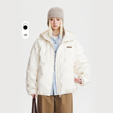 CATTEE冬季新款90白鸭绒连帽羽绒服男女潮牌防寒保暖工装加厚外套