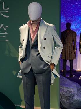 双排扣冬装羊毛西装休闲商务西服