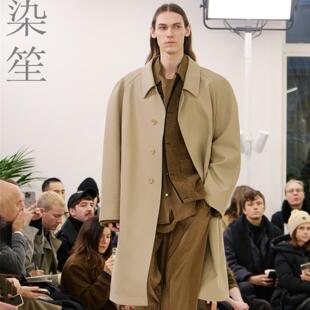 落肩款冬装山羊绒大衣纯羊毛不起球加长插肩袖男装直播款呢子风衣