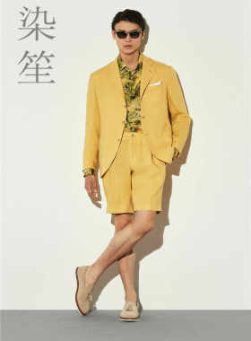 纯手工定制半麻西服春装外套修身