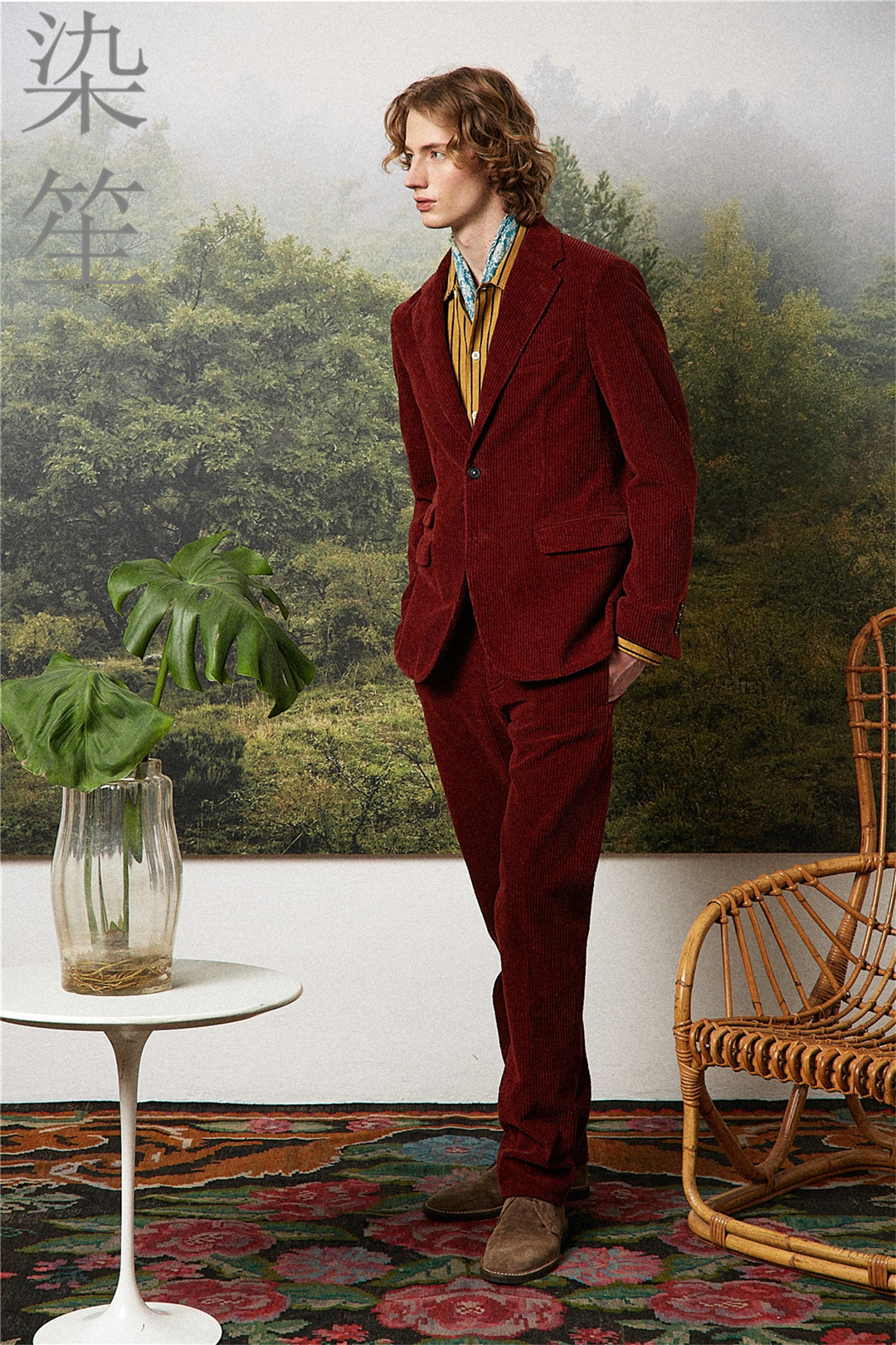 秋冬羊毛西服呢子夹克厚保暖免烫西服定制英伦风帅定制款条绒免烫