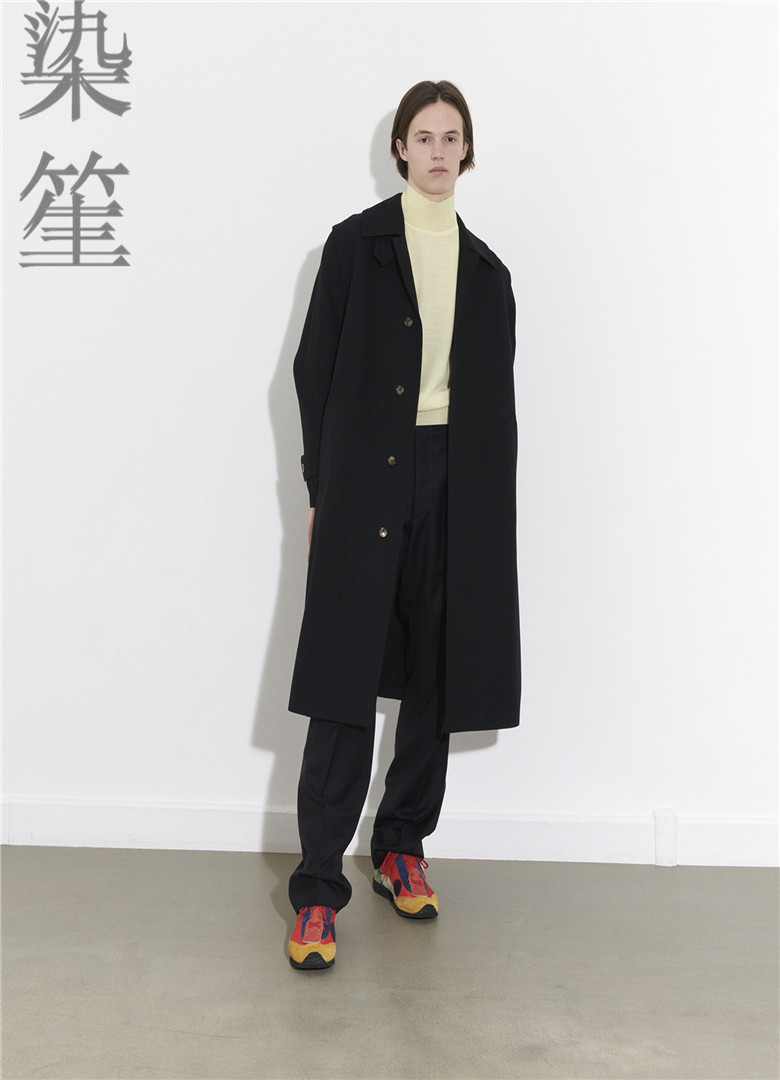 秋冬ins风简洁暗门襟修身长款大衣呢子风衣外套量身定制纯羊绒料