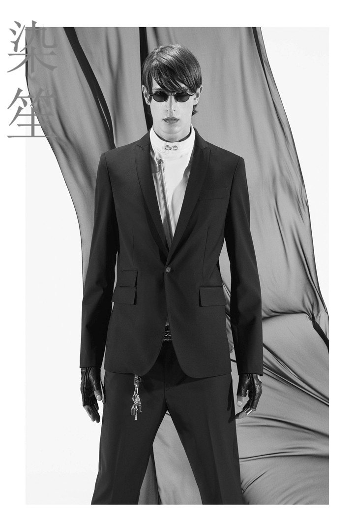 修身休闲秋装羊毛西装外套男士免烫毛料抗皱夹克黑色长袖商务青年