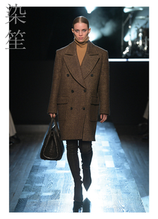 小个子冬装亲王格羊绒大衣落肩宽松版山羊毛中长千鸟格纯毛女外套