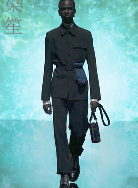 D家主推款抖音同款定制科技羊毛马海毛面料黑色CD西服夹克西服男