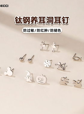 养耳洞耳钉直针小众设计圣诞礼盒