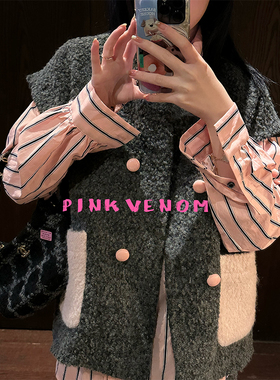 k：temet nosce pink venom 原创粉色系列 秋冬小众慵懒羊毛套装