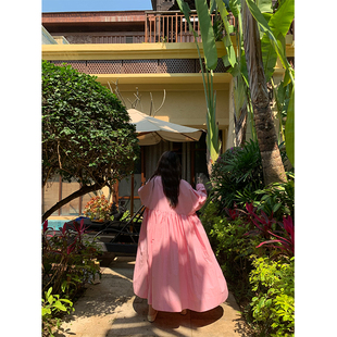 初春夏棉质宽松自由 原创设计 nosce 粉粉蓬蓬连衣裙 temet