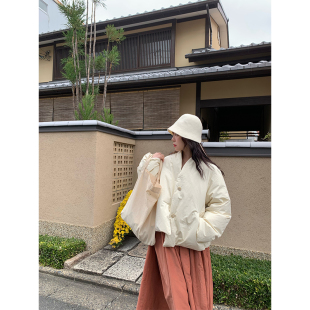 原创小众设计奶呼呼双色90白鸭绒短款 nosce nunnun羽绒服 temet