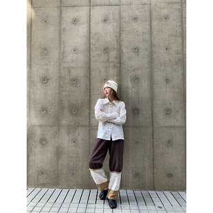 长袖 设计感小众白色亚麻法式 上衣女 nosce古董刺绣衬衫 k：temet