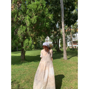 苎麻棉短袖 遗贝系列纹理感法式 nosce原创设计 连衣裙 temet