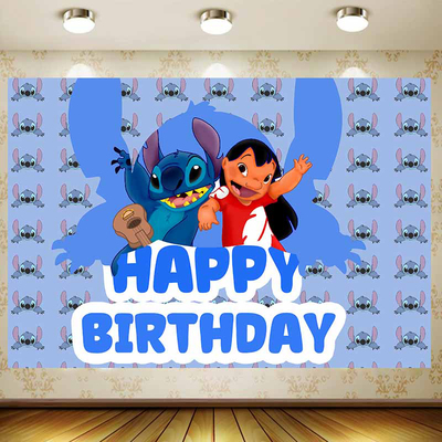 Lilo&Stitch星际宝贝背景布女孩生日派对装饰史迪仔活动宴会布置