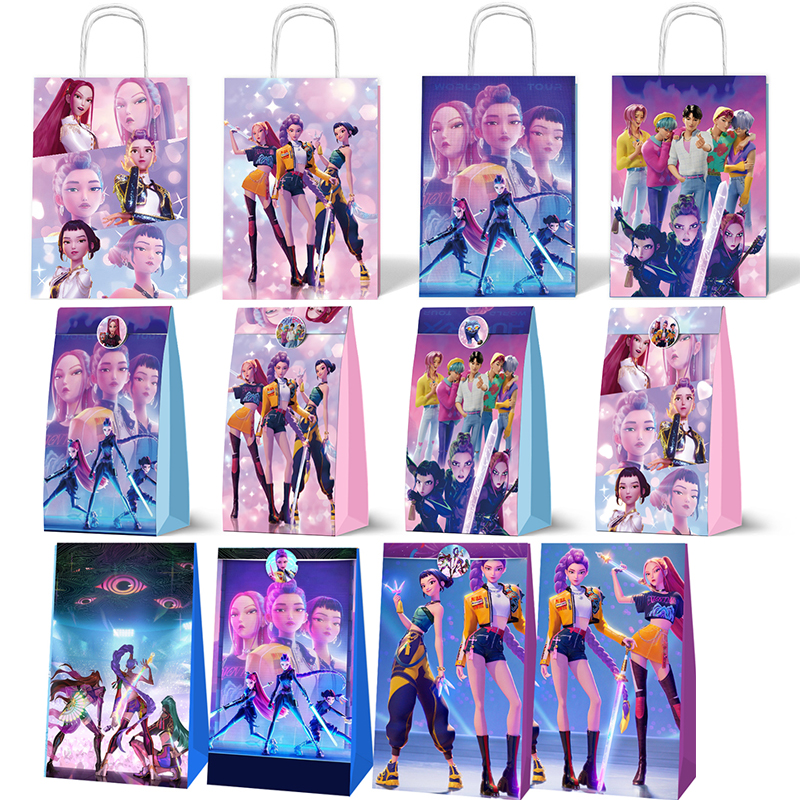 K-POP猎魔女团手提袋纸袋礼品袋生日派对用品袋糖果袋手提袋