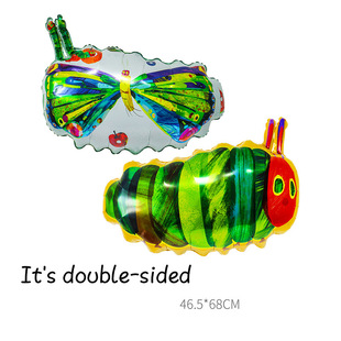 卡通彩色好饿 饰宝宝宴会背景墙布置 毛毛虫气球男孩生日派对装