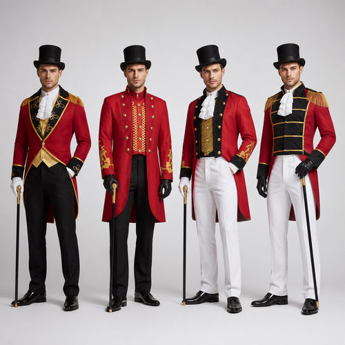 英伦宫廷礼服荷叶边蕾丝衬衫中世纪红色燕尾服马戏团演出绅士套装