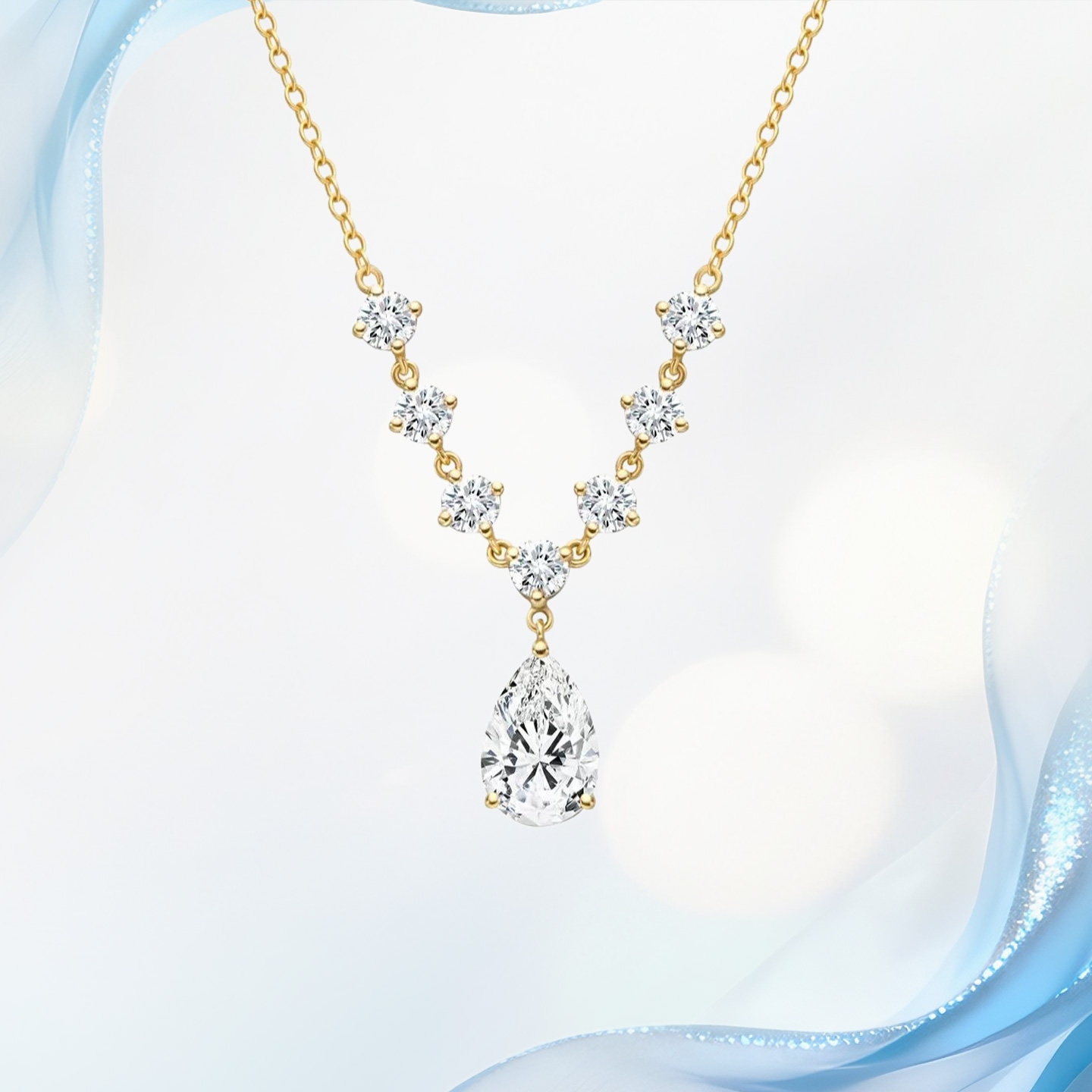 真诚珠宝 18K金天然钻石项链女真钻美神之泪款项链定制情人节礼物,珠宝/钻石/翡翠,颈饰,淘宝优惠券,粉丝福利购,淘宝优惠卷