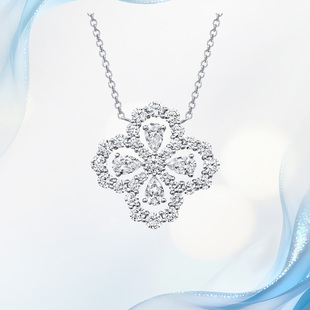 18K金天然真钻石耳钉LOOP四叶草满钻项链手链气质百搭情人节礼物