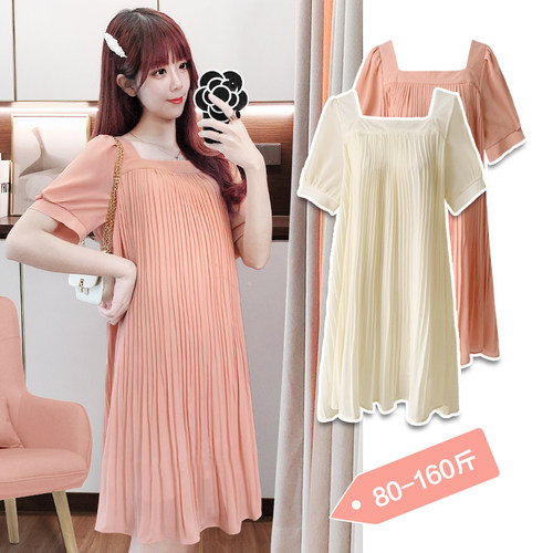 娃娃夏季新款短袖温柔风雪纺套装