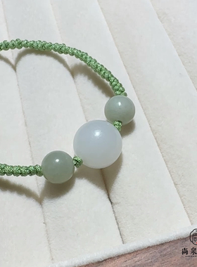 新疆和田玉白玉圆珠手链项链直径12手工磨制时尚手饰素雅夏日穿搭