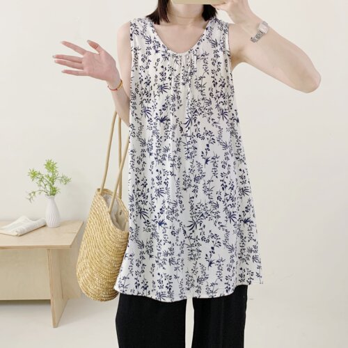 2026年夏新款棉绸无袖圆领背心裙