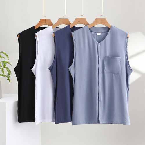 无品牌夏季开衫无袖背心