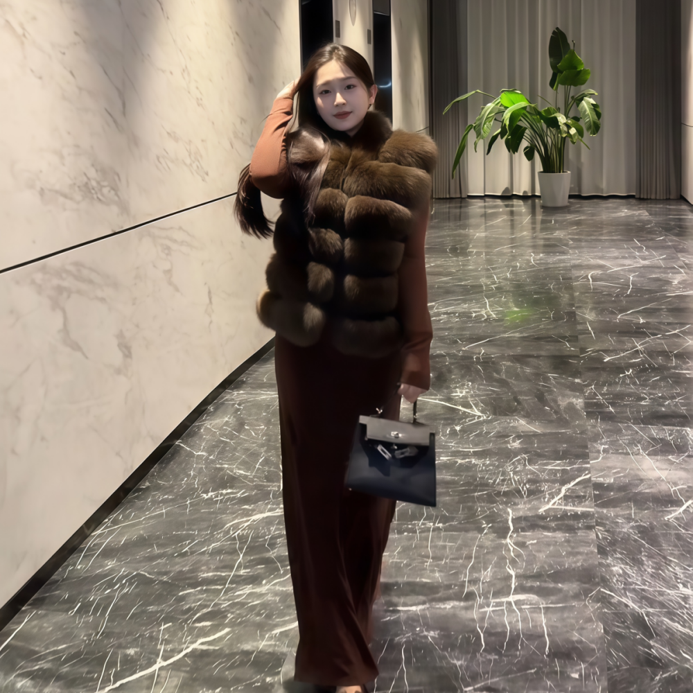 日常百搭毛毛马甲背心坎肩外套女