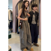 女宽松百搭显瘦高级感松弛感连体裤 休闲风背带裤 女 新款 2026年春季
