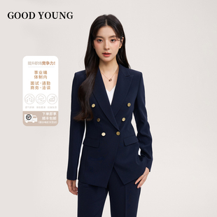 气质通勤修身 GOOD YOUNG西装 外套女职业面试正装 显瘦气质西服套装