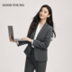 小个子商务西服职业装 GOOD 女一粒扣面试正装 套装 女 YOUNG灰色西装
