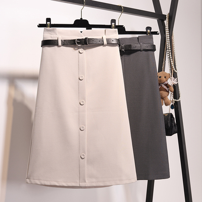 韩版chic高腰显瘦ins超火的裙子A字裙半身裙女秋冬2018新款中长款