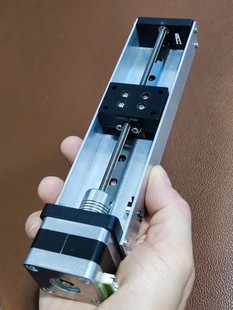 42型步进电机直线丝杆滑台 方轨滑块 带电机带限位开关50-600行程