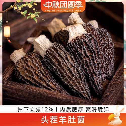 歪妈头茬羊肚菌干货50g特产干货菌菇蘑煲汤材料精挑羊肚